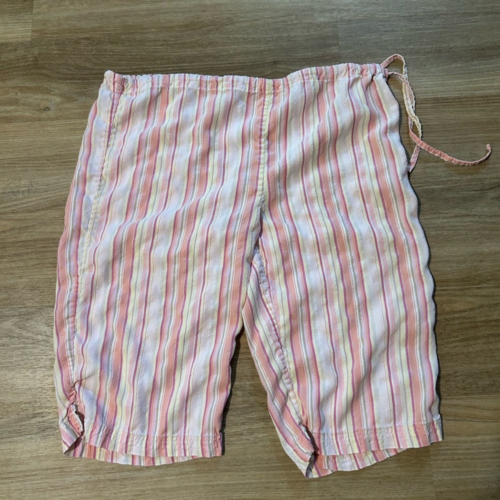 J. Crew Pink and White Striped Shorts